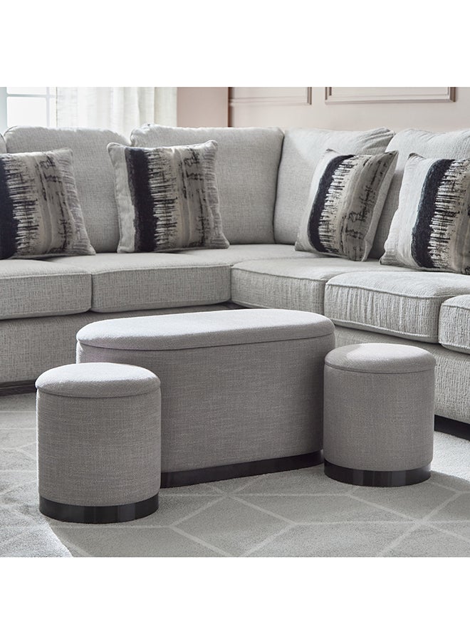 Home Box Evelyn 3-Piece Fabric Ottoman Set with Storage 78 x 41.5 x 40 cm  - Image 1
