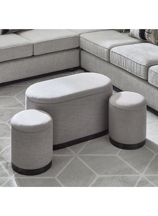 Home Box Evelyn 3-Piece Fabric Ottoman Set with Storage 78 x 41.5 x 40 cm  - Image 2