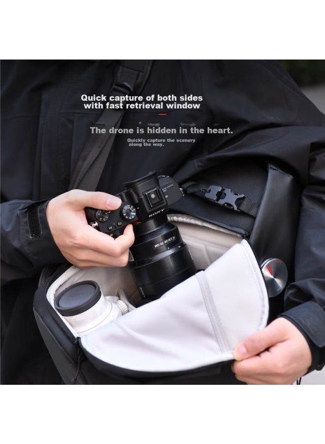 Vsgo Micro High Black Kite Photography Bag, 16l Backpack, For Mirrorless And Dslr Cameras, Lenses, Digital Notebooks, Multifunctional Urban Commuter Anti-theft Backpack - Image 3