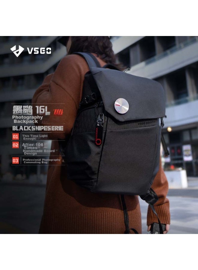 Vsgo Micro High Black Kite Photography Bag, 16l Backpack, For Mirrorless And Dslr Cameras, Lenses, Digital Notebooks, Multifunctional Urban Commuter Anti-theft Backpack - Image 1