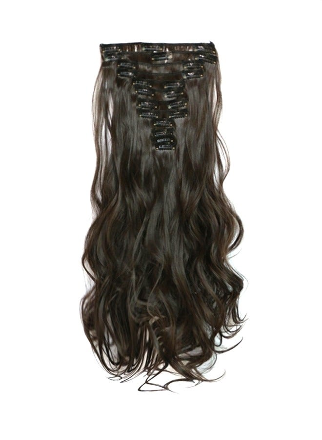 باروكة شعر صناعي طويلة ومجعدة 12 قطعة مع مشط