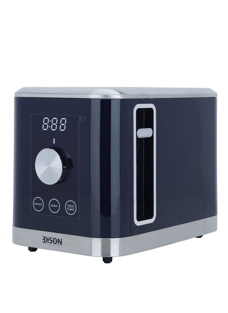 Edison Digital Toaster, 800 Watt, 2 Slices, TA1075-GS Blue