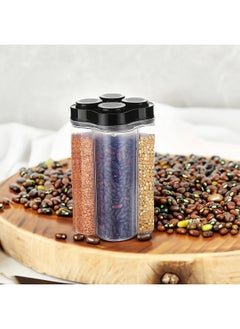 Oblivion Oblivion 4 Section Plastic Food Storage Container Jar | Airtight Transparent Plastic Lock Spice Organizer - Multipurpose Masala Box, Cereal Dabba - Kitchen Fridge Jar with Lock Lid (1Pc) - 2500ML  - Image 2