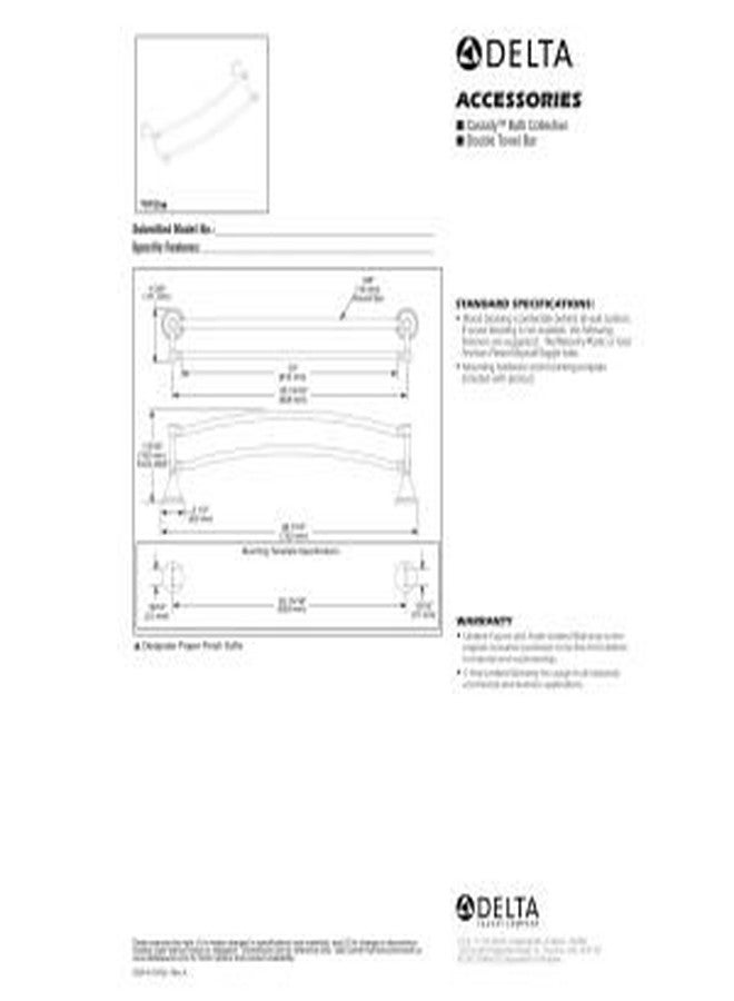 DELTA FAUCET 79725-CZ Cassidy Wall Mounted 24 in. Double Towel Bar in Champagne Bronze - Image 2