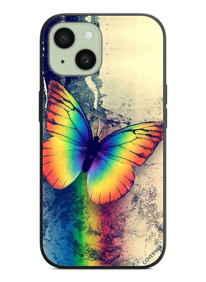 Covernex Protective Case Cover For Apple iPhone 15 Vintage Rainbow Butterfly - Image 1