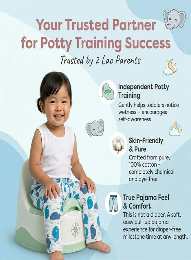 Snugkins Diaper Pants | Potty Training Pajamas for Toddlers, Boys and Girls.100% Cotton. (Alphabet & Boat - Pack 2, 12 Months-24 Months) - Image 4