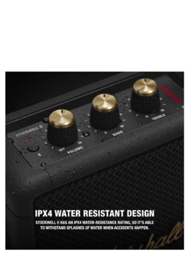 Marshall Stockwell II Wireless Portable Bluetooth 20+ Hours 20W Speaker Black/Brass - Image 4