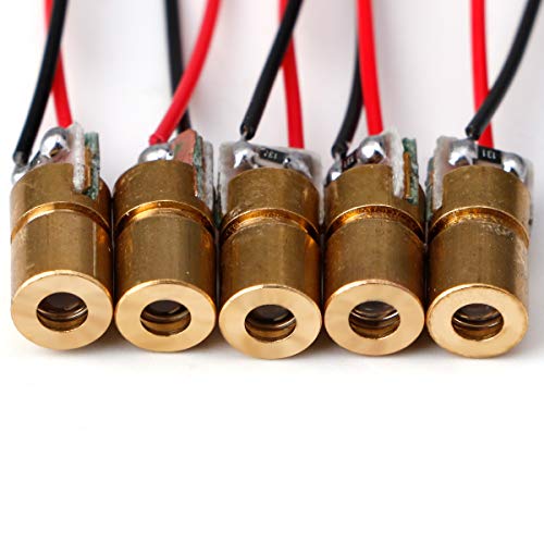 MakerFocus 20pcs 5V 650nm 5mW Red Dot Laser Head Red Laser Diode Laser Tube with Leads Head Outer Diameter 6mm - Image 4