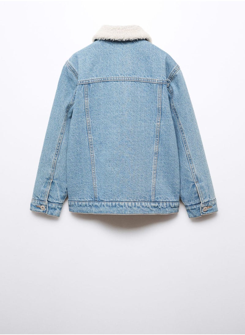 MANGO - Kids Light Wash Denim Jacket - Image 1