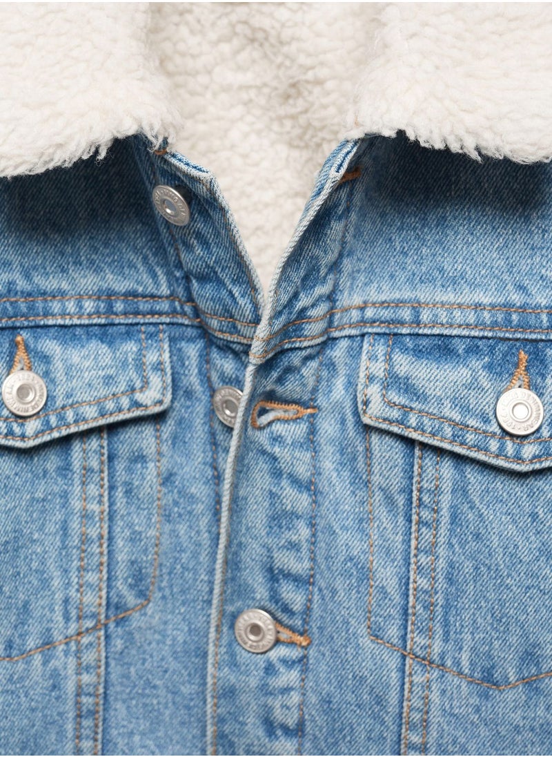 MANGO - Kids Light Wash Denim Jacket - Image 1