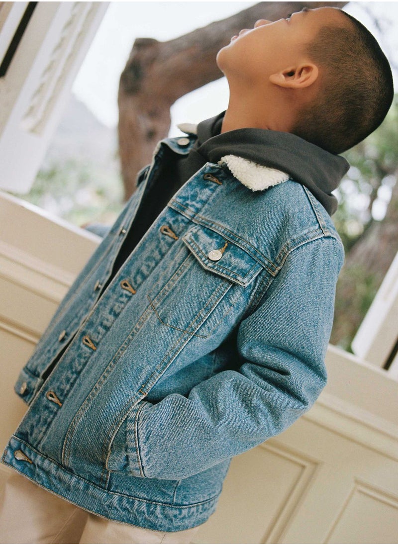 MANGO - Kids Light Wash Denim Jacket - Image 1