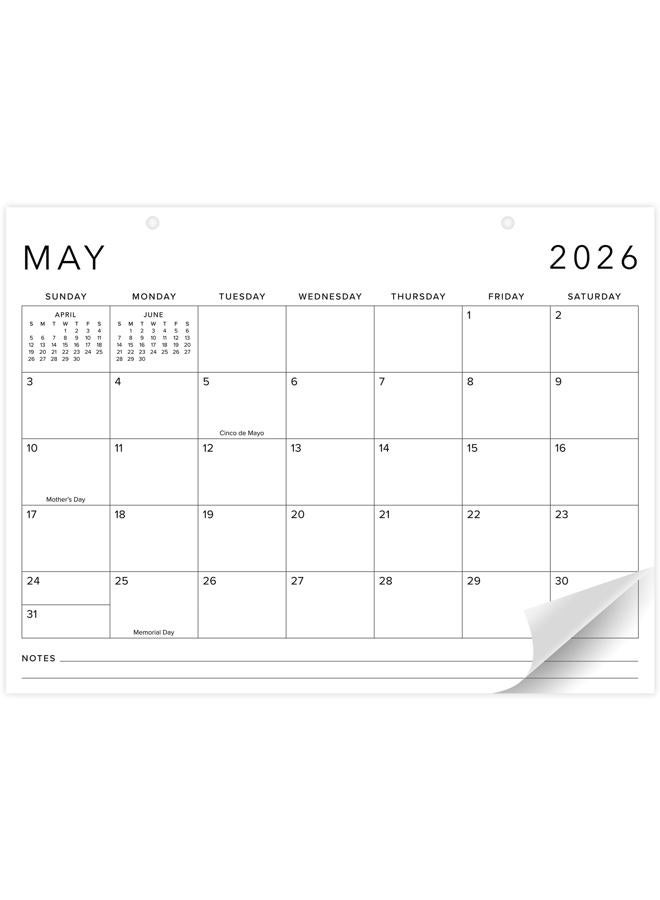 ZICOTO Aesthetic 2026 Desk Calendar - Runs From January 2026 Until July 2027 - Large Minimalistic Office Desktop/Wall Calendar 16"x12" for Easy Organizing - Image 1