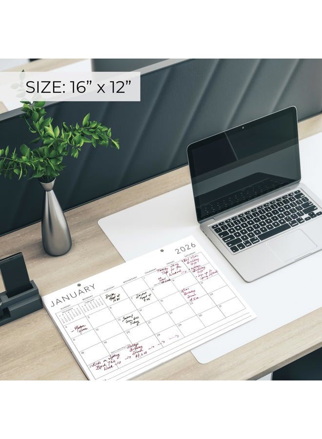 ZICOTO Aesthetic 2026 Desk Calendar - Runs From January 2026 Until July 2027 - Large Minimalistic Office Desktop/Wall Calendar 16"x12" for Easy Organizing - Image 2