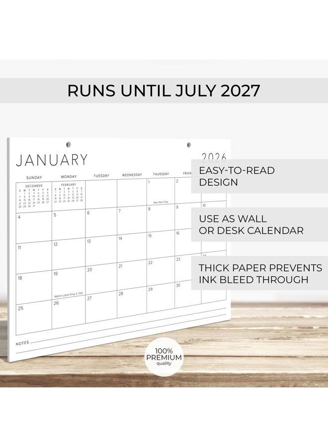 ZICOTO Aesthetic 2026 Desk Calendar - Runs From January 2026 Until July 2027 - Large Minimalistic Office Desktop/Wall Calendar 16"x12" for Easy Organizing - Image 5
