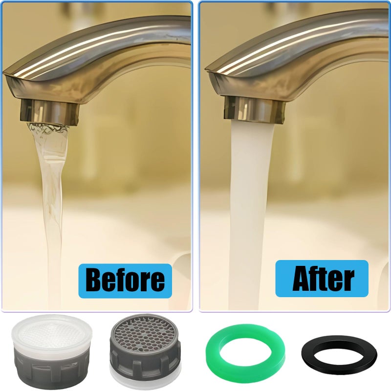 MOILINJAEY Faucet Aerator 1.5GPM Flow Limiter Insert Faucet Aerator Replacement Part Used for Bathroom or Kitchen Sink Faucet Filter Suitable for Internal and External Thread Faucet Aerators (20 PCS) - Image 4