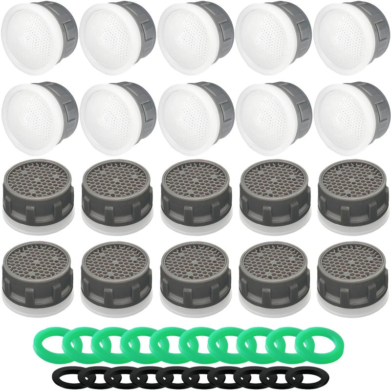 MOILINJAEY Faucet Aerator 1.5GPM Flow Limiter Insert Faucet Aerator Replacement Part Used for Bathroom or Kitchen Sink Faucet Filter Suitable for Internal and External Thread Faucet Aerators (20 PCS) - Image 1