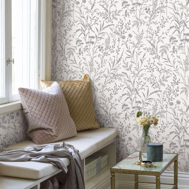 Erfoni 16.9''x118'' Leaf Peel and Stick Wallpaper Green and Beige Removable Wallpaper Green Leaf Self Adhesive Stick on Wall Paper DIY Boho Contact Paper for Cabinets Accent Wall Waterproof Vinyl Roll - Image 5