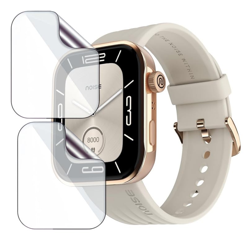 HELLOSCREEN 2 Pack | Smartwatch Screen Protector Guard for Noise ColorFit Pro 5 | 1.85 inch | Flexible TPU Film, 9H Scratch Resistant, Bubble Free - Not a Tempered Glass - Image 1