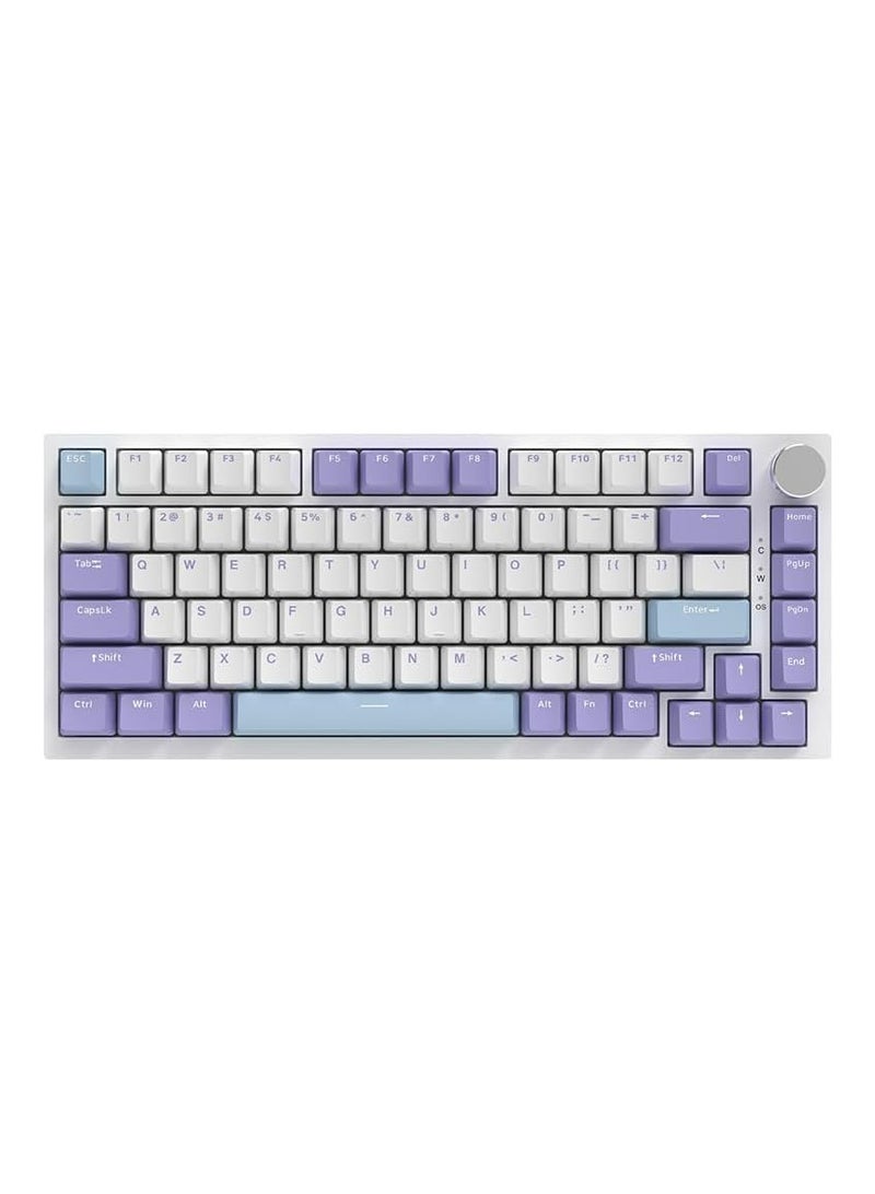 Ajazz K820 Wired Mechanical Gaming Keyboard - RGB Lighting Effects, 81 Keys with Volume Button, Type-C Connector, Windows/Mac/Android Compatible, 1.6M Cable (Violet)  - Image 1