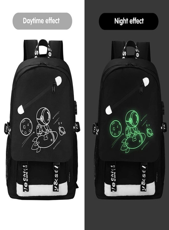 MCWTH School Backpacks for Teen Boys, Luminous School Bag Bookbags for Kids, Space Rocket, Large, Daypack Backpacks - Image 2