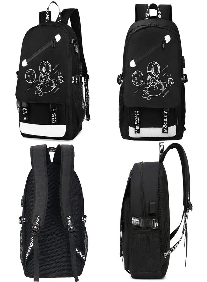 MCWTH School Backpacks for Teen Boys, Luminous School Bag Bookbags for Kids, Space Rocket, Large, Daypack Backpacks - Image 5