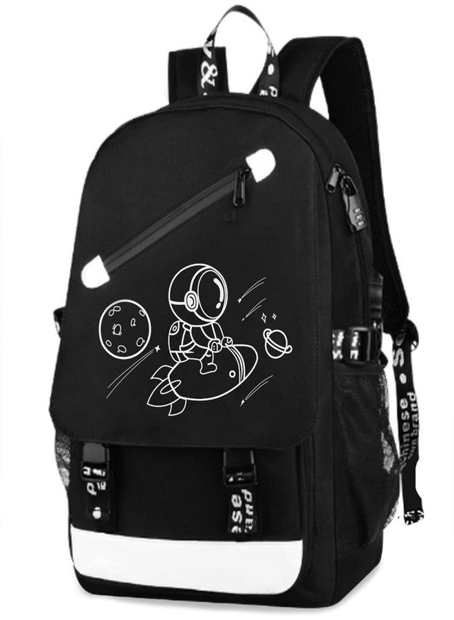MCWTH School Backpacks for Teen Boys, Luminous School Bag Bookbags for Kids, Space Rocket, Large, Daypack Backpacks - Image 1