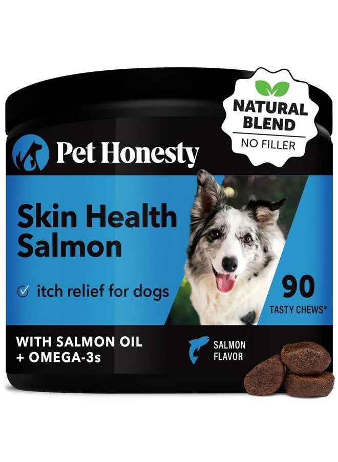 Pet Honesty Salmon Skin Health - Itch Relief for Dogs, Omega 3 Fish Oil for Dogs, Natural Salmon Oil for Dogs Chews for Healthy Skin & Coat, May Reduce Shedding, Dog Fish Oil Supplements - (90 Ct)