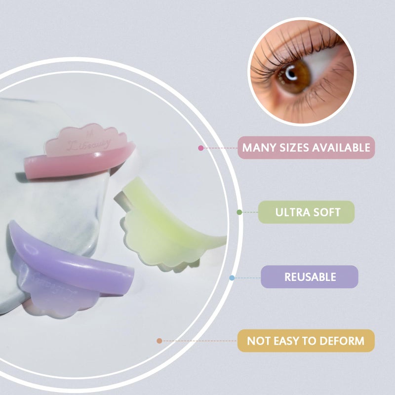 Libeauty Eyelash Lift Shield Lash Perm Pads 10 Pcs Reusable Eyelash Perming Curler Lower Eyelash Pads Lifting Rods - Image 4