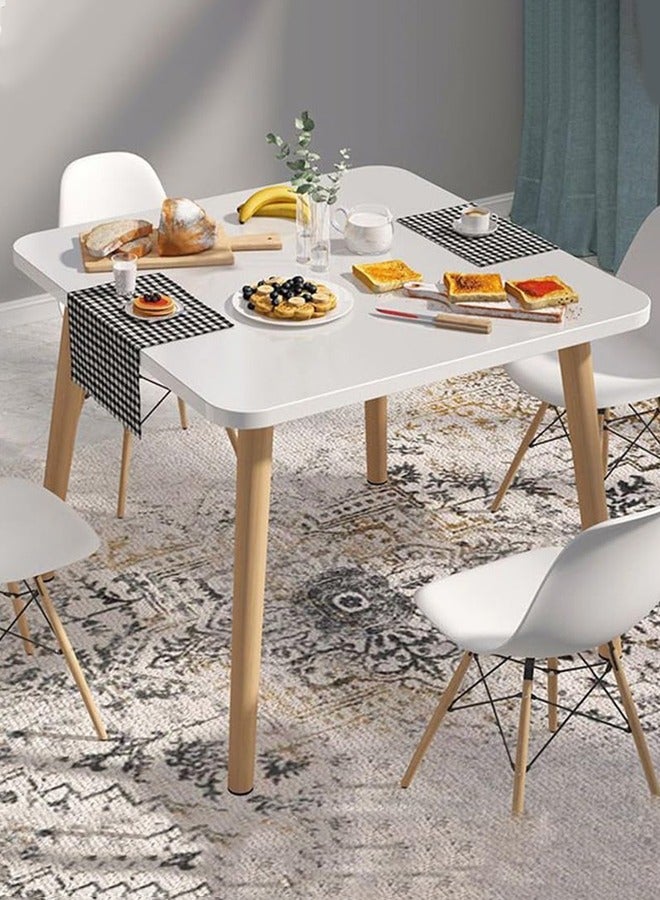 Taimi Modern Square Dining Table, White Solid Wood Dining Table Furniture for Kitchen, Dining Room, Living Room 80x80x72cm - Image 1