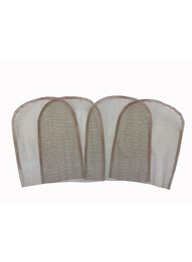 4Pcs 6x6 Swiss Lace Net Material Lace Closure Base Foundation Wig Accessories Lace Net for Making Closure (6X6, Brown)