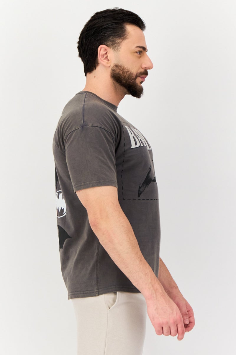 Batman Men Crew Neck Short Sleeve Graphic Print T-Shirt, Grey - Image 2