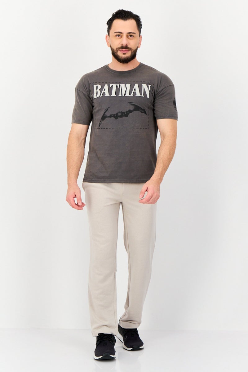 Batman Men Crew Neck Short Sleeve Graphic Print T-Shirt, Grey - Image 4