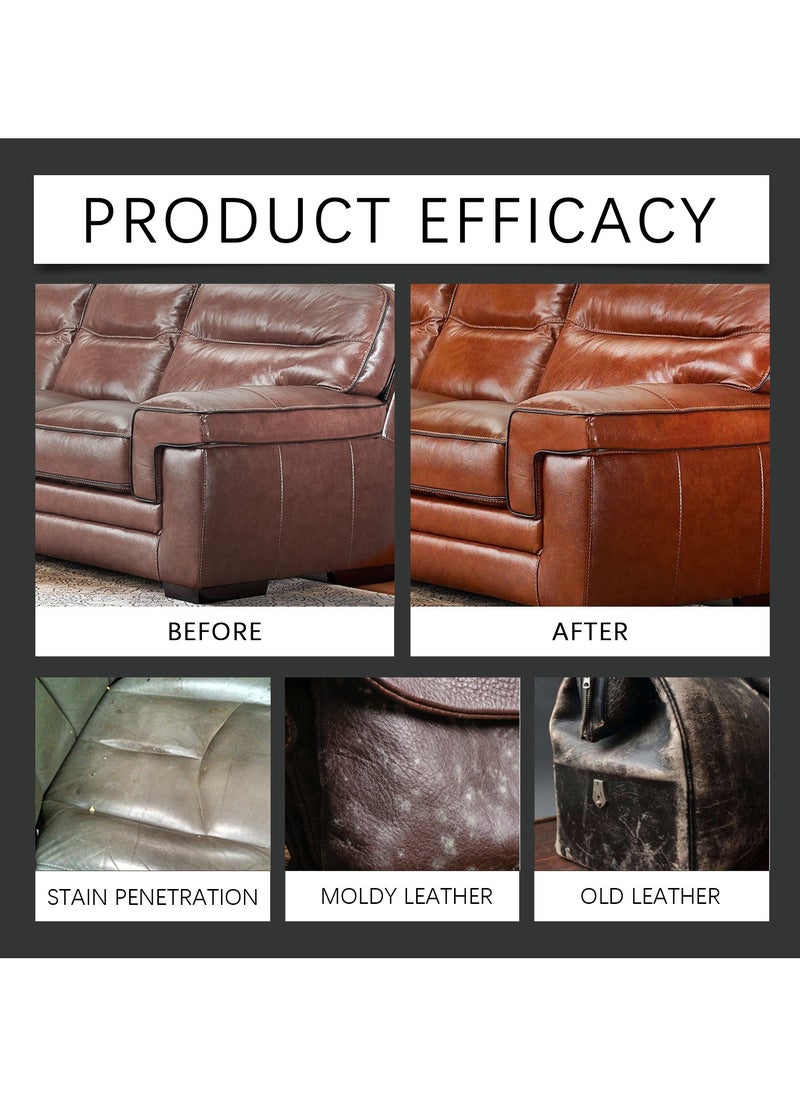 Jaysuing Leather Care Kit for Sofas Jackets Shoes Wallets with Cleaner Softener Sponge and Cloth  - Image 2