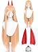 Half and Half Power Cosplay Wig 39'' Long Straight Anime Orange Wigs with Bangs + Horn Hairpins + Wig Cap for Women Halloween Costumes Party - Image 2