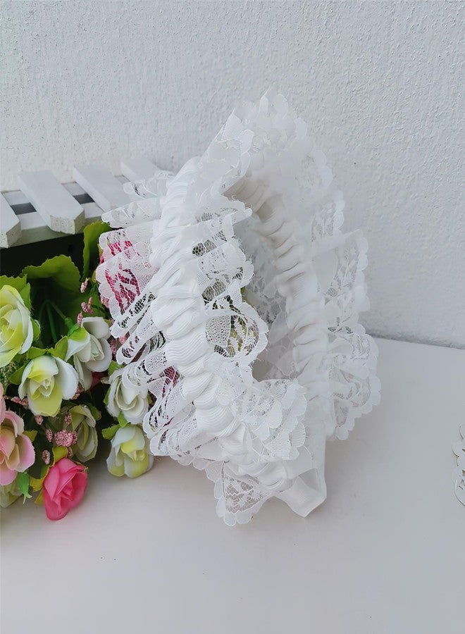 AUOCATTAIL Lace Hairband White Hairband Hair Accessories Sweet Gothic French Headdress For woman Cosplay Costume Hair Hoop - Image 4