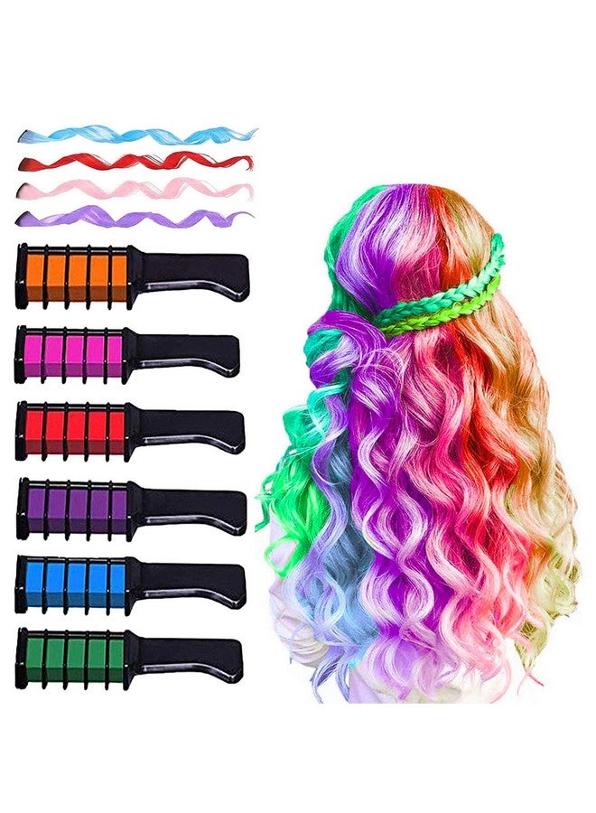 MSDADA Hair Chalk - New Hair Chalk Comb Temporary Bright Washable Hair Color Dye for Girls Kids with Hair Extensions Clips - Birthday Party Christmas Gifts Toys for Girls Kids Age 6-8-10-12 Years Old - Image 1