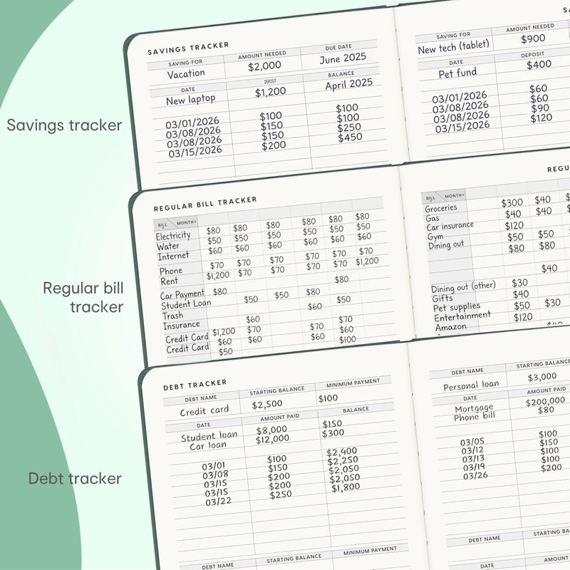 &And Per Se And Per Se Budget Planner, Monthly Budget Notebook with Expense Tracker, Undated Financial Planner & Bill Organizer Book - A5 Size, Hardcover (Forest Green) - Image 5