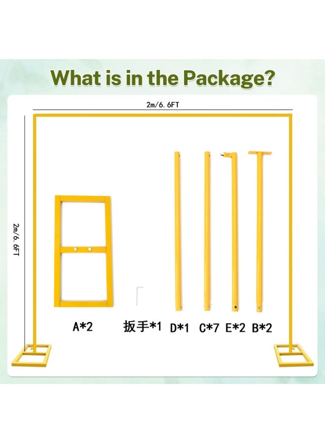 GUDOO Balloon Arch Kit Metal Arch Decoration Wedding Arch Backdrop Stand Indoor Outdoor Arch Frame Golden Party Decor Stand for Baby Shower Birthday Anniversary Bridal Graduation 2m x 2m Gold - Image 3