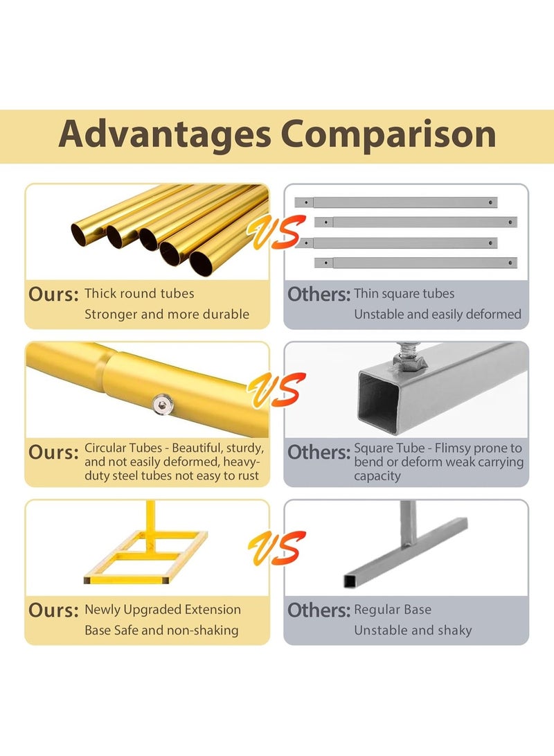 GUDOO Balloon Arch Kit Metal Arch Decoration Wedding Arch Backdrop Stand Indoor Outdoor Arch Frame Golden Party Decor Stand for Baby Shower Birthday Anniversary Bridal Graduation 2m x 2m Gold - Image 5