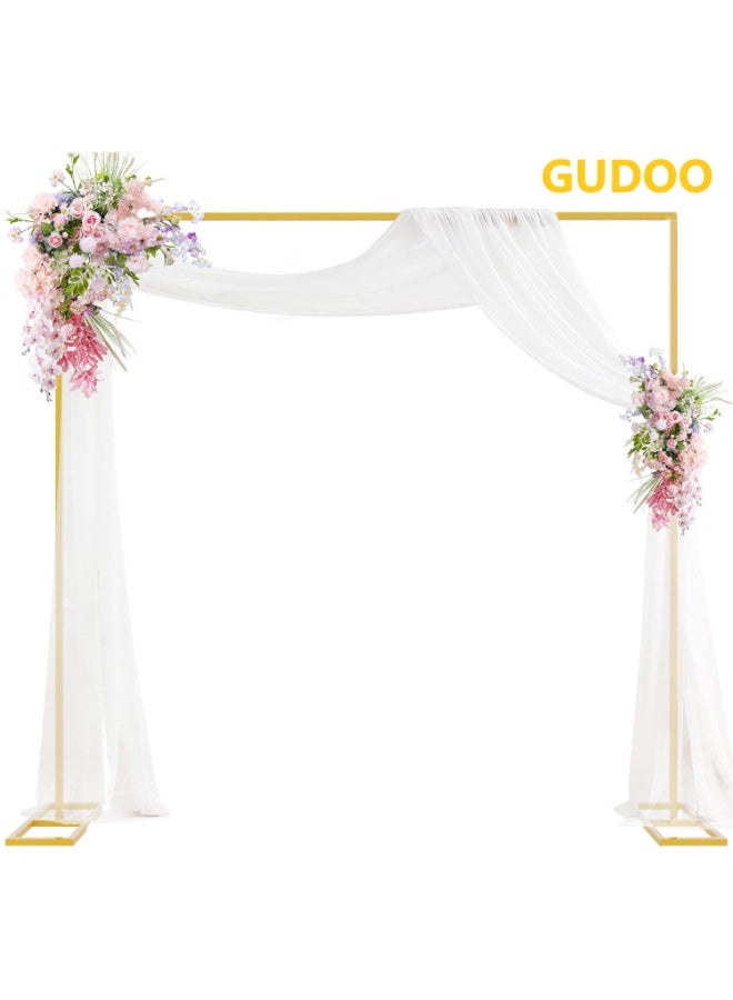 GUDOO Metal Arch Backdrop Stand for Weddings, Parties, and Garden Decor - Adjustable Golden Frame 2m x 2m - Image 1