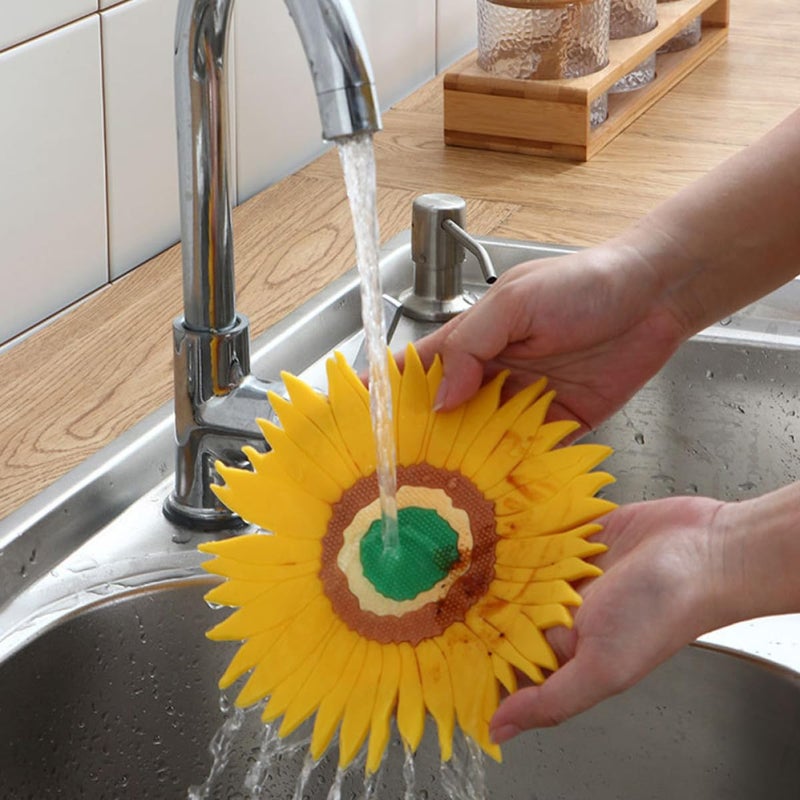 Sunflower PVC Heat Insulation Placemats Set 2pcs Large 19cm Small 9 9cm Anti Scald Non Slip - Image 4