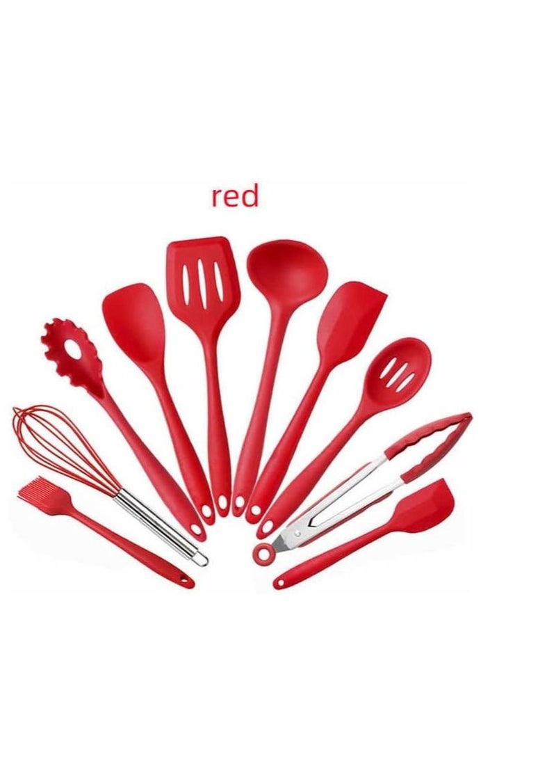 بلومنغ تايم طقم أواني طهي سيليكون أحمر مكون من 10 قطع لأدوات الطهي غير اللاصقة - Image 3