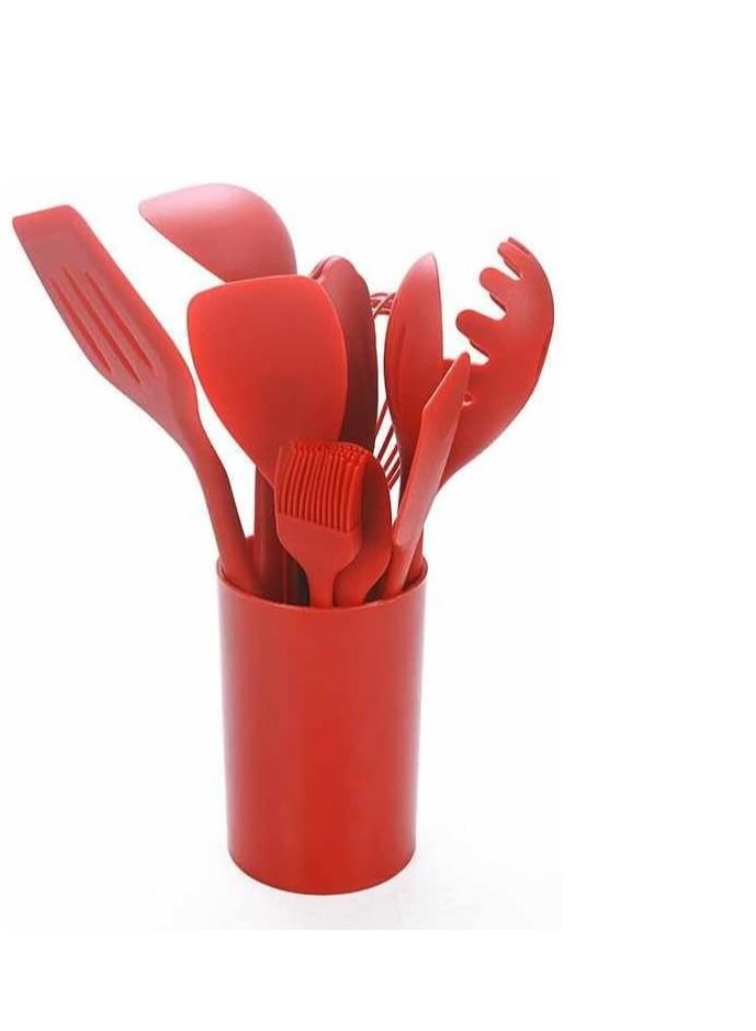 بلومنغ تايم طقم أواني طهي سيليكون أحمر مكون من 10 قطع لأدوات الطهي غير اللاصقة - Image 2