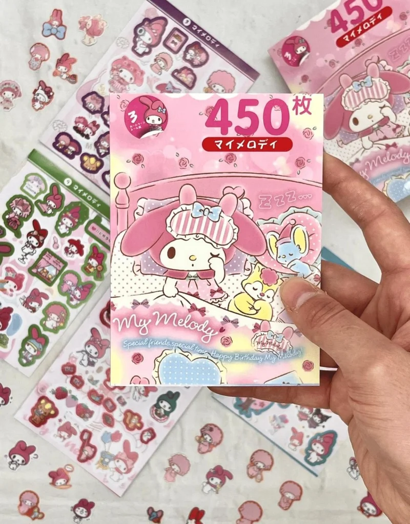 Kağıt Gemi Dükkan Paper Ship Shop Sanrio My Melody Character Notebook 16 Sheets 450 Pieces Sticker / Bullet Journal / Notebook Decoration