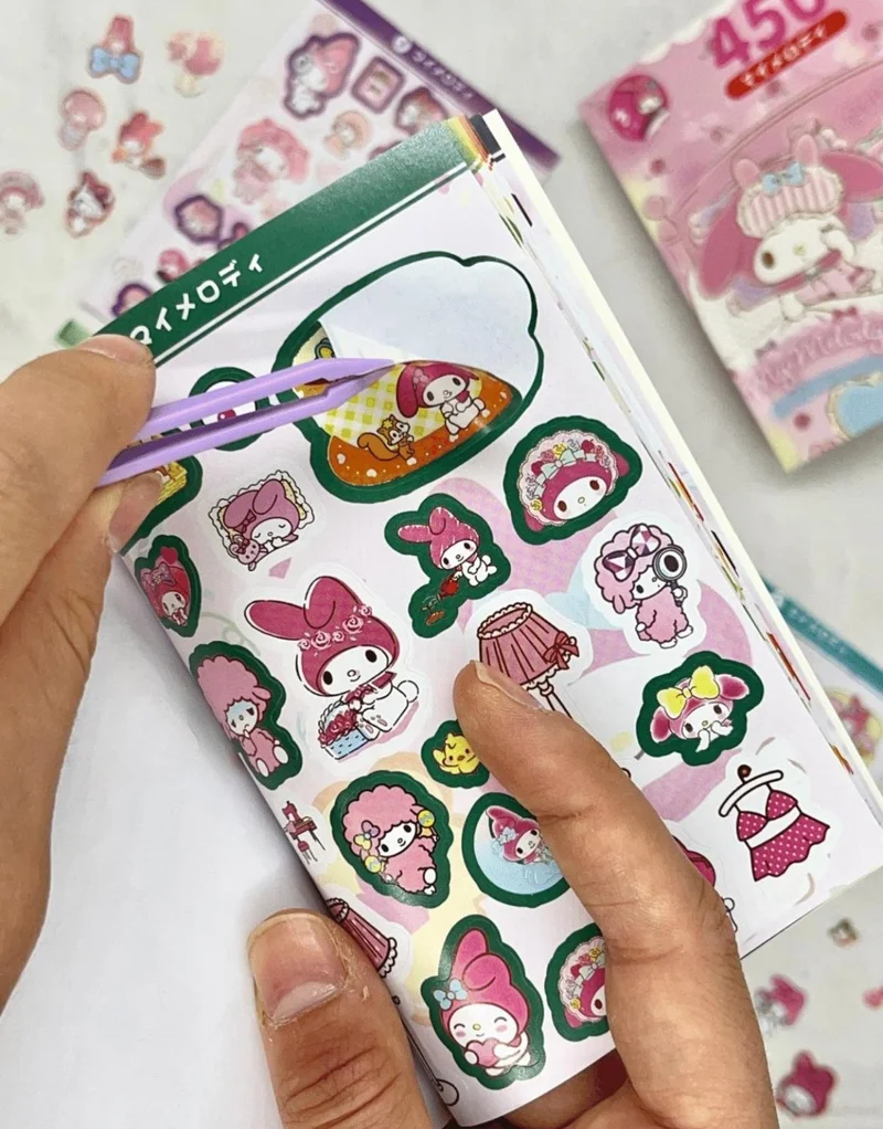 Kağıt Gemi Dükkan Paper Ship Shop Sanrio My Melody Character Notebook 16 Sheets 450 Pieces Sticker / Bullet Journal / Notebook Decoration