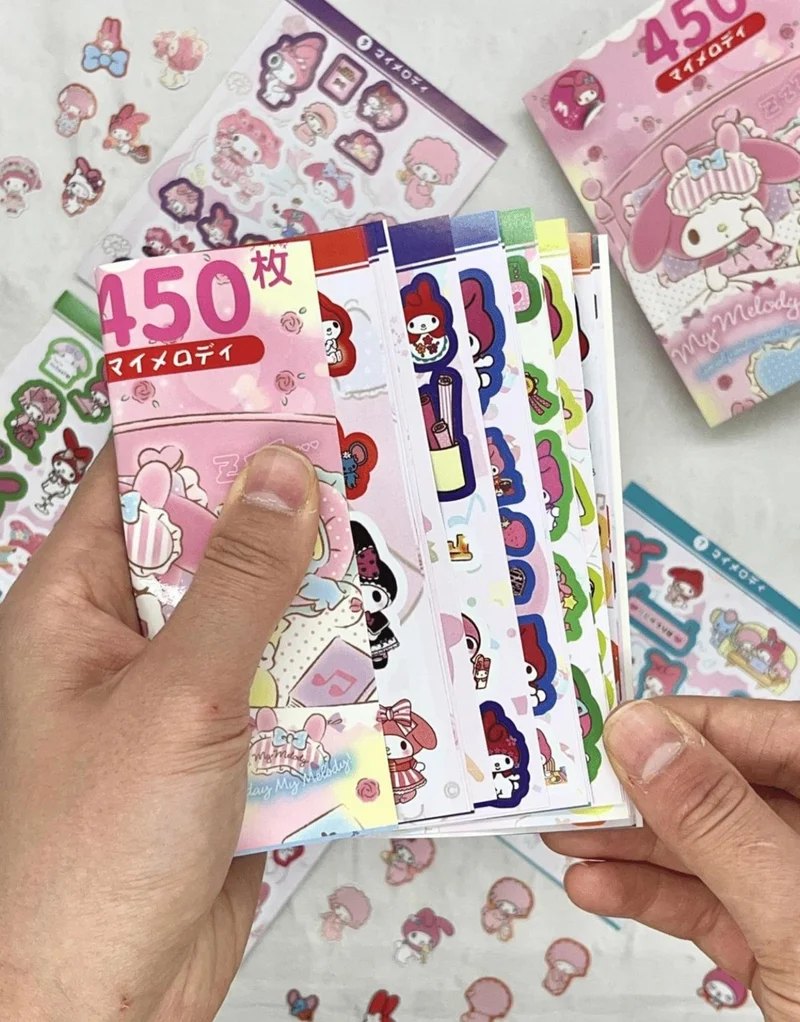 Kağıt Gemi Dükkan Paper Ship Shop Sanrio My Melody Character Notebook 16 Sheets 450 Pieces Sticker / Bullet Journal / Notebook Decoration