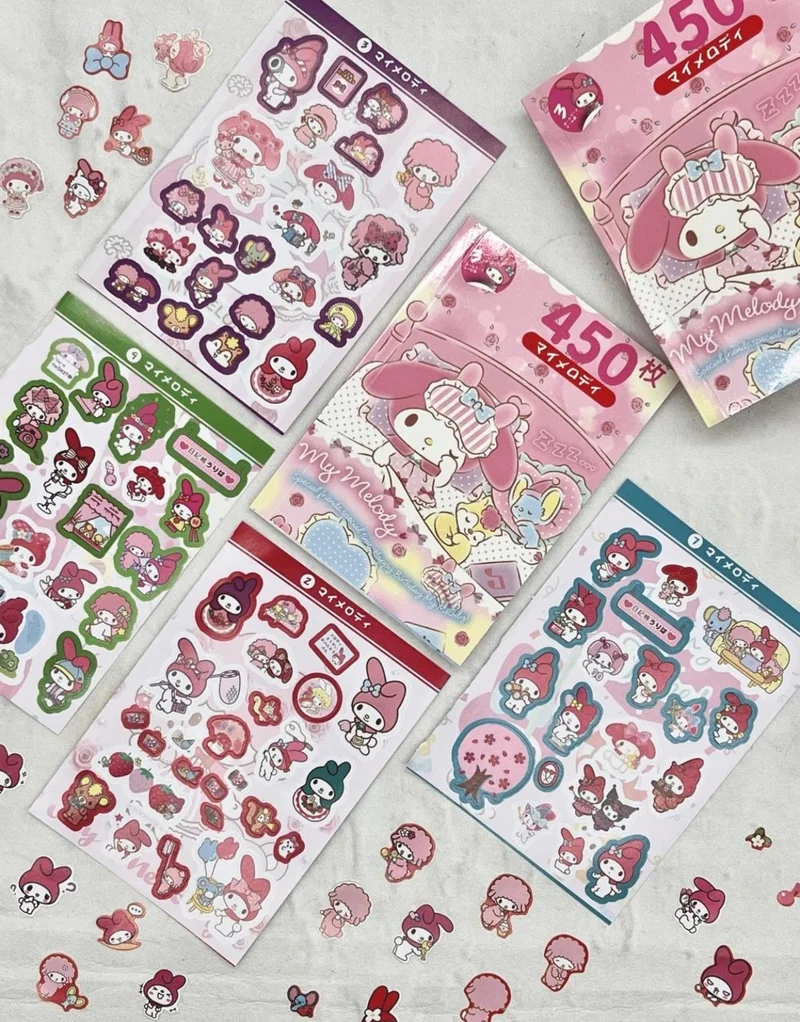 Kağıt Gemi Dükkan Paper Ship Shop Sanrio My Melody Character Notebook 16 Sheets 450 Pieces Sticker / Bullet Journal / Notebook Decoration