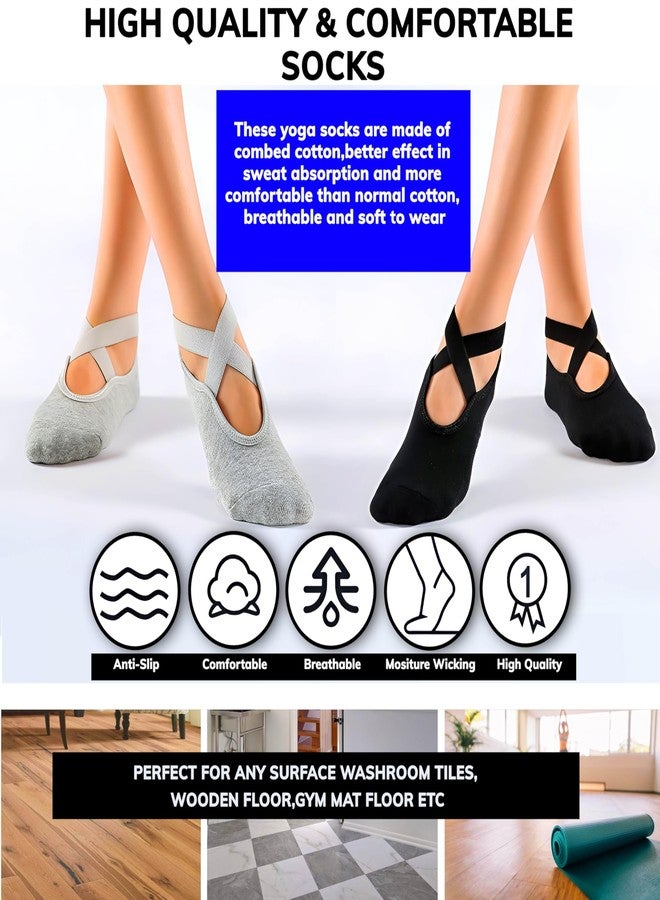 ريكنك جوارب RKINC بيلاتس للنساء، جوارب يوغا مانعة للانزلاق مع قبضة مرنة، مثالية لليوغا، والباريه، والباليه، والرقص، والمستشفى، والتمارين الرياضية حافية القدمين (B 01 2Pair 001) - Image 5