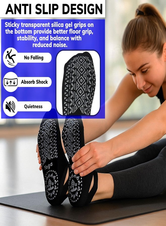 ريكنك جوارب RKINC بيلاتس للنساء، جوارب يوغا مانعة للانزلاق مع قبضة مرنة، مثالية لليوغا، والباريه، والباليه، والرقص، والمستشفى، والتمارين الرياضية حافية القدمين (B 01 2Pair 001) - Image 2