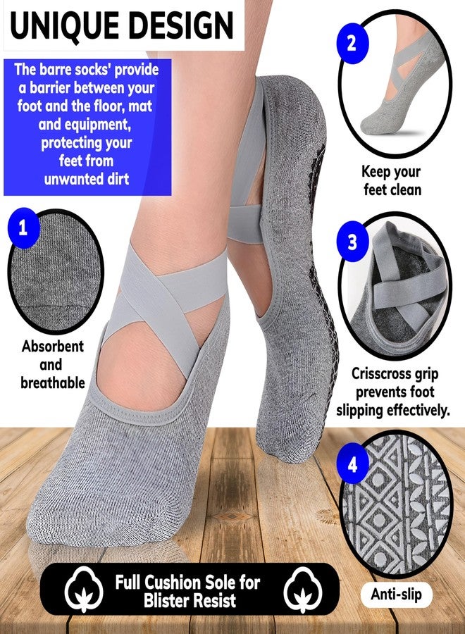 ريكنك جوارب RKINC بيلاتس للنساء، جوارب يوغا مانعة للانزلاق مع قبضة مرنة، مثالية لليوغا، والباريه، والباليه، والرقص، والمستشفى، والتمارين الرياضية حافية القدمين (B 01 2Pair 001) - Image 3